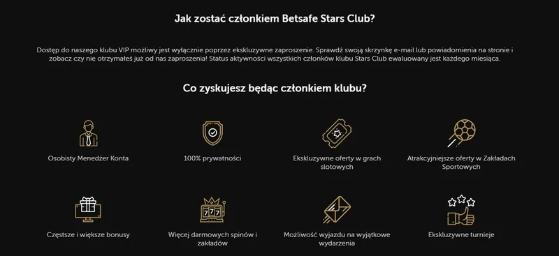 Program lojalnościowy w BetSafe kasyno